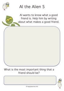 Al the Alien Friendship Worksheet 5